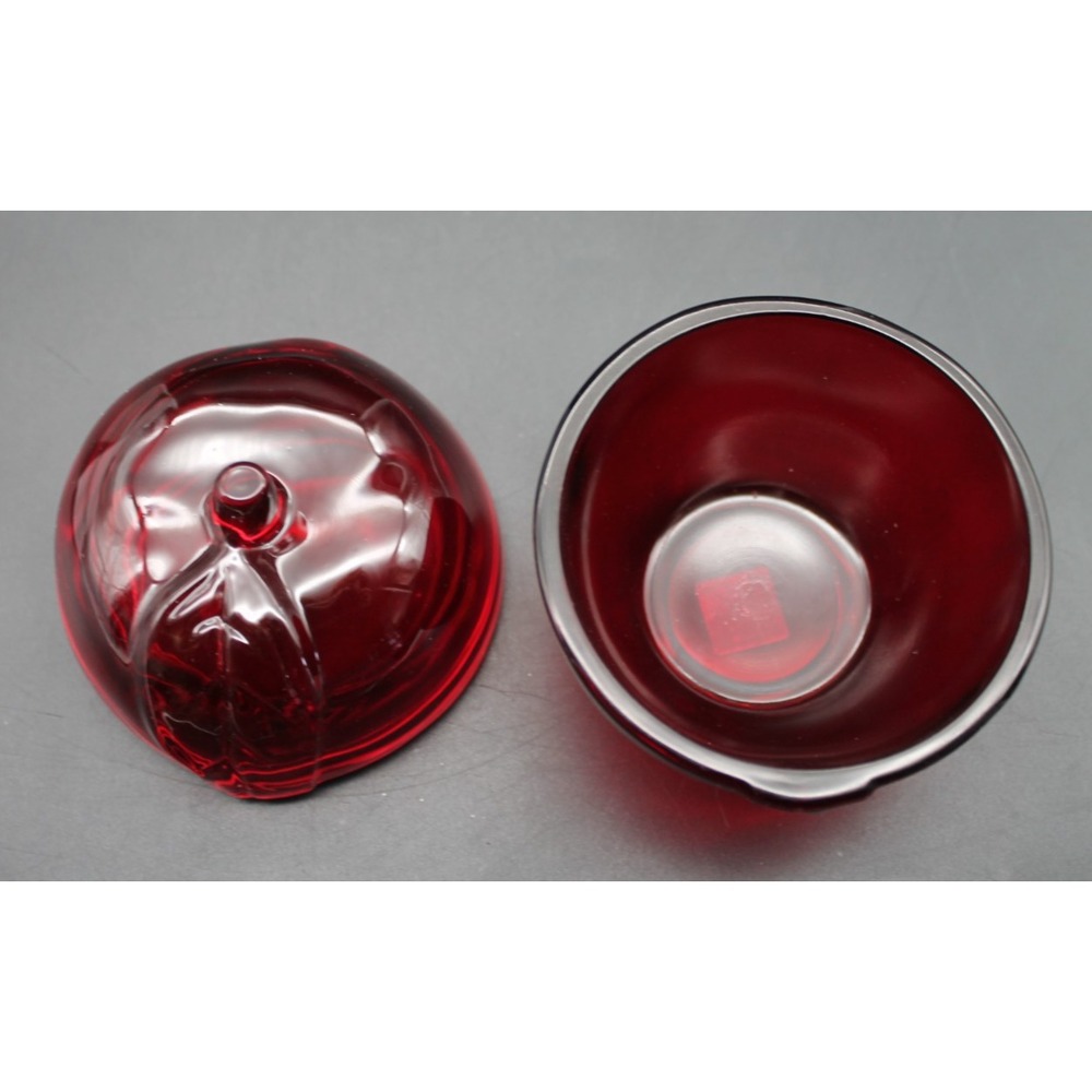 Partylite Natures Bounty Ruby Red Apple Glass Tea Light Votive Candle Holder NIB - Picture 5 of 15
